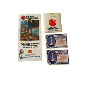 1982 Knoxville Tennessee Worlds Fair Tickets Map Schedule